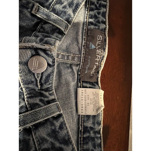 Vtg Silvertab Levis Y2K Womens Jeans 3 S (28x29) Short Cotton Denim Straight - Picture 6 of 8